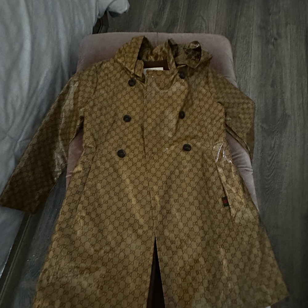 Children Gucci Tan Patterned Trench Coat
